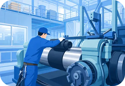 産業用ゴムの自社一貫生産のイメージ